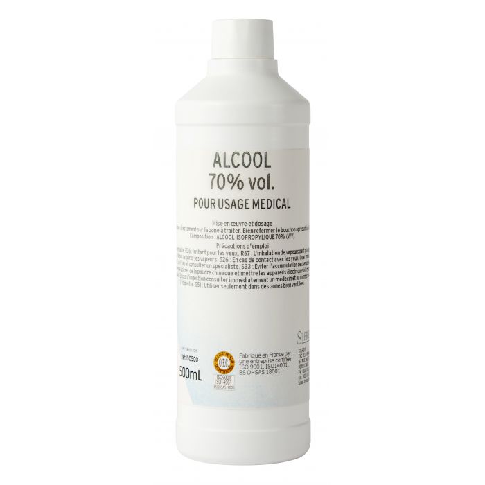 70% Alcool isopropylique LORIS™, Bouteille 500ml - Premier Ostomy