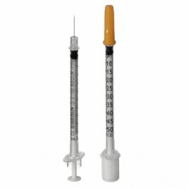 Seringue à insuline 1ml avec aiguille à côté (Boite de 100